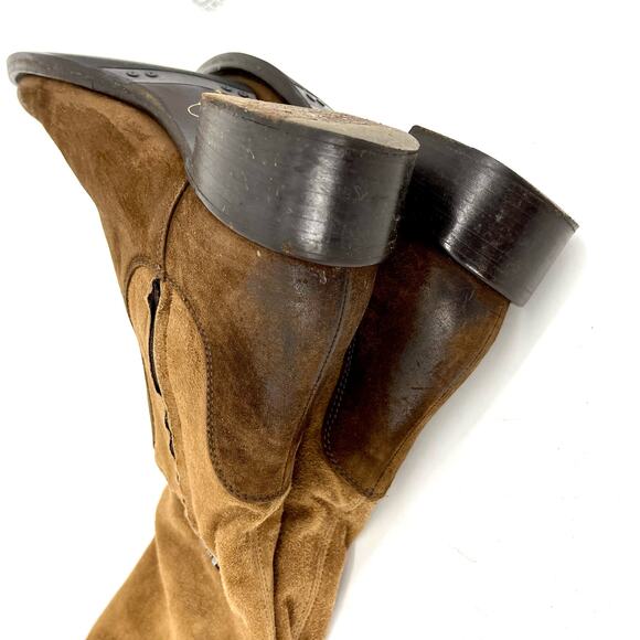 Prada brown suede‎ colorblock riding boots (35.5 / US 5) - Picture 11 of 13